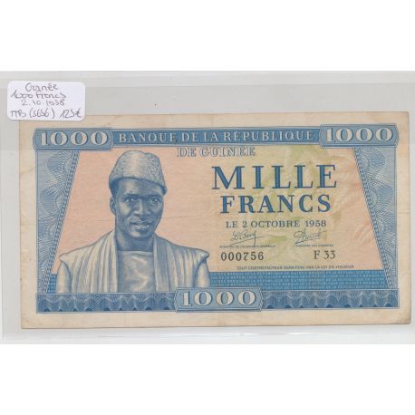 Guinée - 1000 Francs - 2.10.1958 - TTB