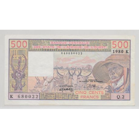 Afrique de l'ouest - 500 Francs 1980 - K Sénégal - TTB+