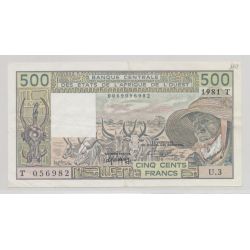 Afrique de l'ouest - 500 Francs 1981 - T Togo - TTB+