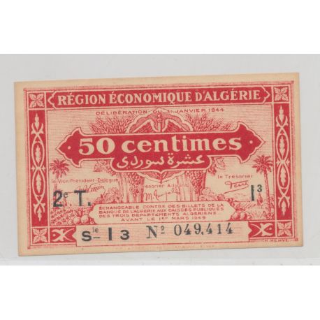 Algérie - 50 Centimes 1944 - SPL