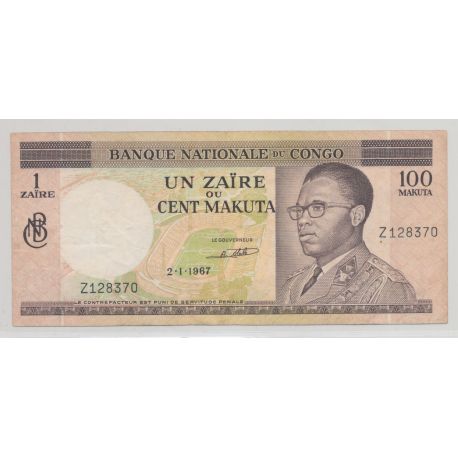 Congo - 100 Makuta-1 Zaire - 2.01.1967 - TTB