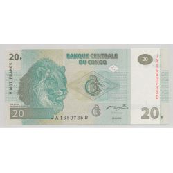 Congo - 20 Francs - 30.06.2003 - Neuf