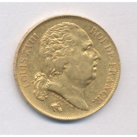 Louis XVIII - 20 Francs Or - 1824 W Lille - TTB+