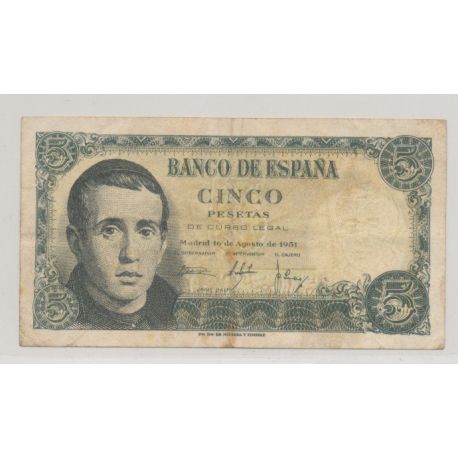 Espagne - 5 Pesetas 1951 - TTB