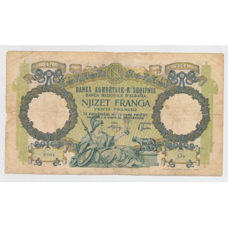 Albanie - 20 Franga-20 Franchi - 1945 - TB