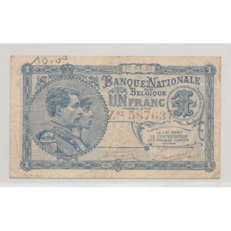 Belgique - 1 Franc - 30.04.1920 - TB+