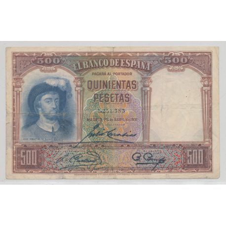 Espagne - 500 Pesetas 1931 - TB/TTB