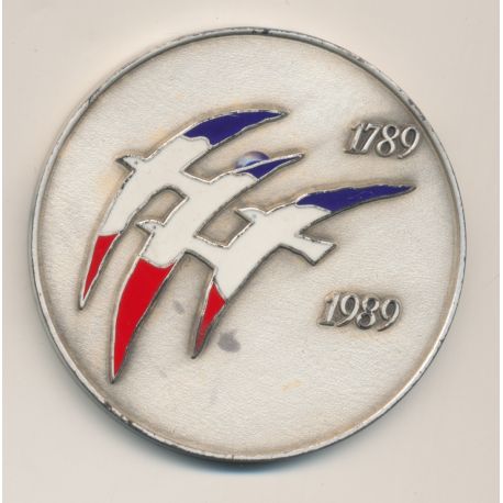 Médaille - Bicentenaire de la révolution Française - 1789-1989 - bronze argenté et couleur - Arthus-Bertrand