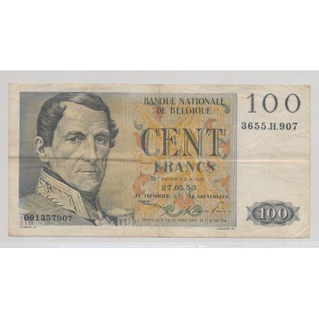 Belgique - 100 Francs - 27.5.1953 - TTB