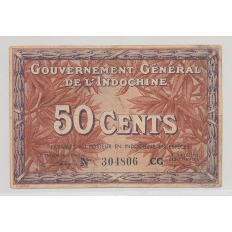 Indochine - 50 Cents - ND 1939 - TTB