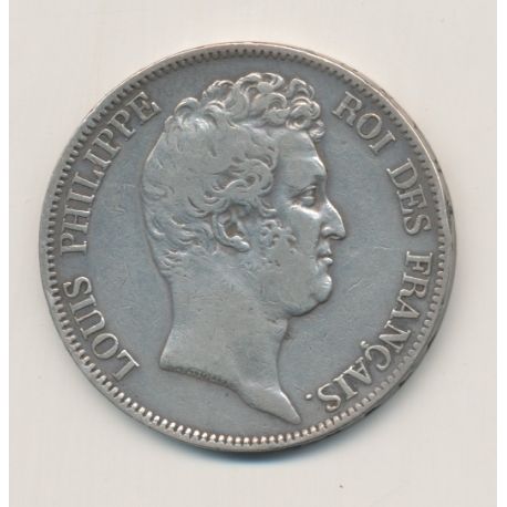 5 Francs Louis Philippe sans le I - 1830 B Rouen - Tranche en creux
