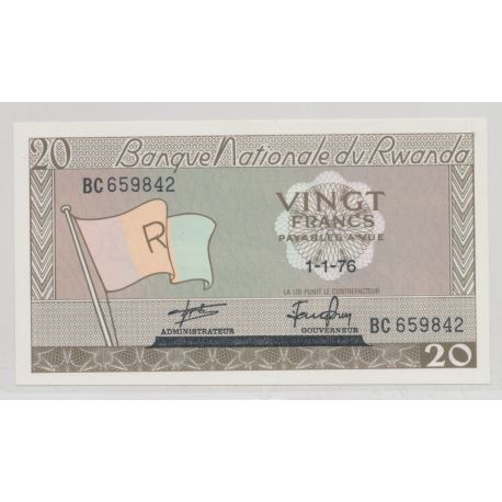 Rwanda - 20 Francs - 1.01.1976 - Neuf