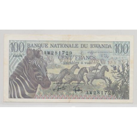 Rwanda - 100 Francs - 1.01.1978 - SUP