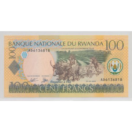 Rwanda - 100 Francs - 1.05.2003 - Neuf