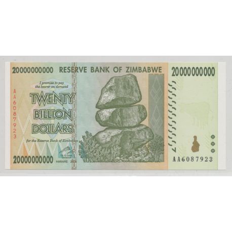 Zimbabwe - 20 Billion dollar - 2008 - Neuf