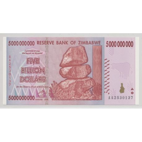 Zimbabwe - 5 Billion dollar - 2008 - Neuf