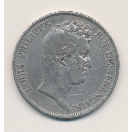 5 Francs Louis Philippe sans le I - 1830 A Paris - Tranche en relief