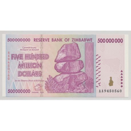 Zimbabwe - 500 million dollar - 2008 - Neuf