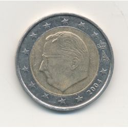 Monnaie Fautée - 2 Euro 2004 Belgique - surplus métal sur le front - TTB
