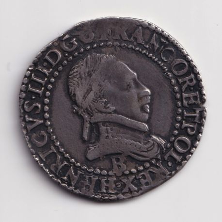 Henri III - 1/2 Franc - 1587 B Rouen - TB+/TTB
