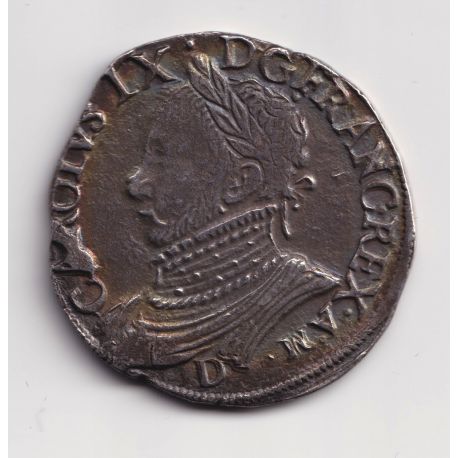 Charles IX - Teston 1575 D Lyon - argent - TTB/TTB+ 