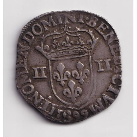 Charles X - 1/4 écu 1595 Dinan - argent - TTB/TTB+