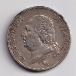5 Francs Louis XVIII - Buste nu - 1824 A Paris - TB+