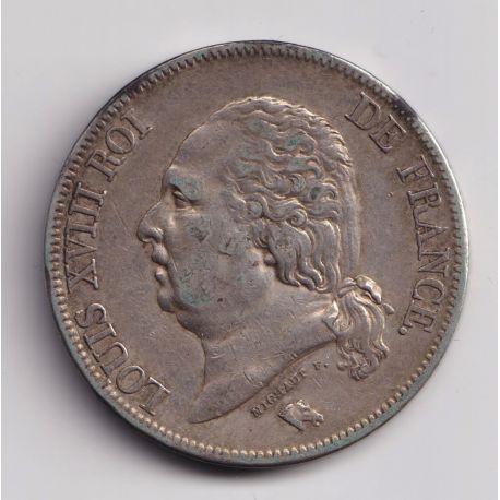 5 Francs Louis XVIII - Buste nu - 1824 A Paris - TB+