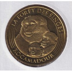 Dept46 - La foret des singes - 2017 - Singes mére et 2 petits - Rocamadour