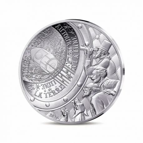 10 Euro 2025 - de la terre à la lune - Jules Verne - L'art de la plume - argent Belle épreuve