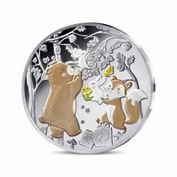5 Euro 2025 - Ma première pièce - écureuil et ours - argent BE colorisé