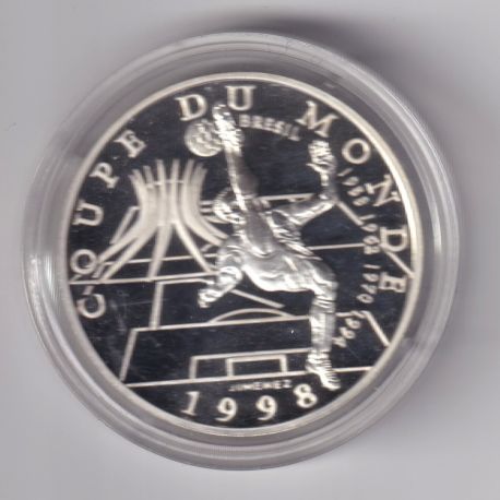 10 Francs - Coupe du monde 98 - Brésil - argent BE