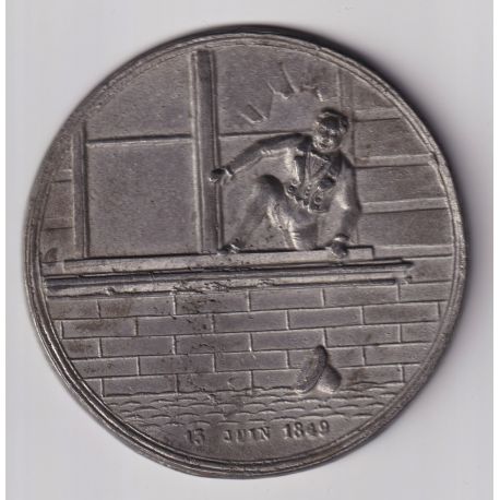 Médaille - Révolution 1848 - 13 juin 1849 - étain 72mm