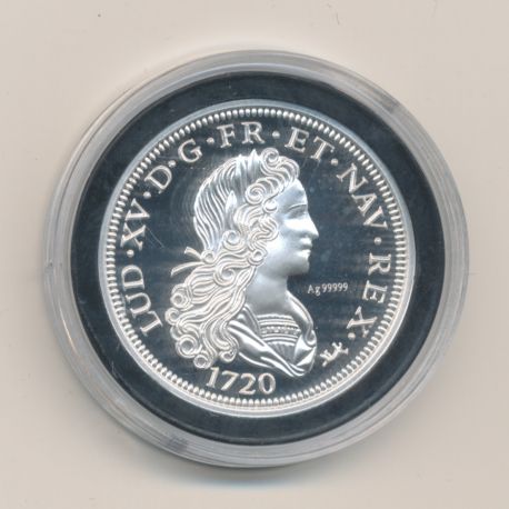 Médaille - Refrappe Petit louis d'argent Louis XV - argent 10g - 30mm - 5.000 ex