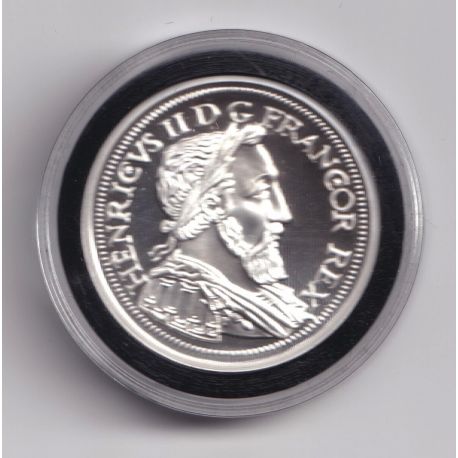 Médaille - Refrappe Teston au croissant Henri II - argent 10g - 30mm - 5.000 ex