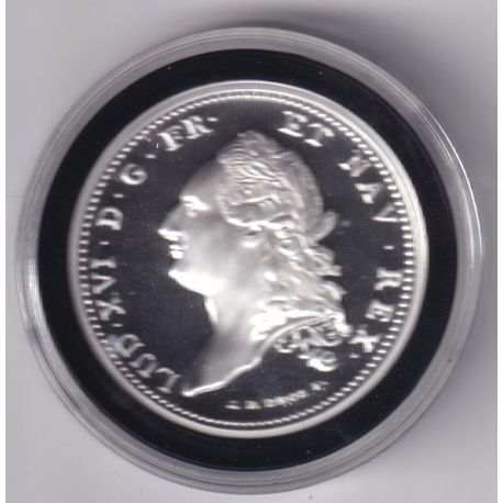 Médaille - Refrappe Écu de Calonne 1786 Louis XVI - argent 10g - 30mm - 5.000 ex
