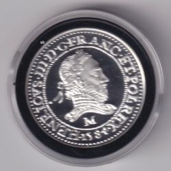 Médaille - Refrappe Franc 15584 M Henri III - argent 10g - 30mm - 5.000 ex