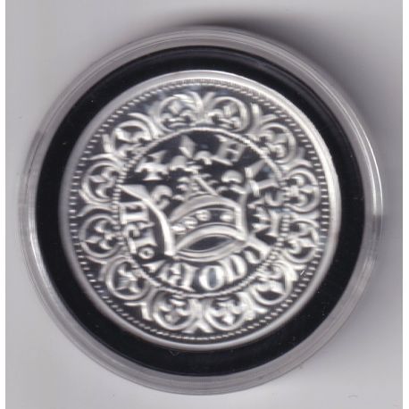 Médaille - Refrappe Gros blanc à la couronne - argent 10g - 30mm - 5.000 ex
