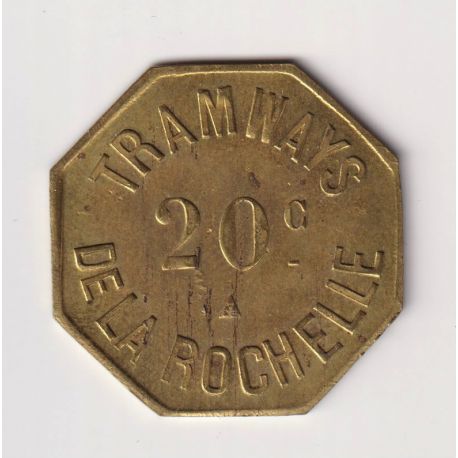 20 centimes Tramway - La Rochelle - laiton - sans TLR - SUP