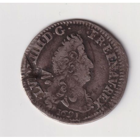 Louis XIV - 4 Sols aux 2L - 1691 O Riom - TB
