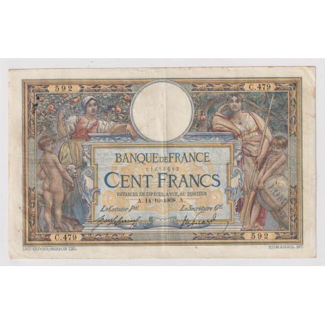 100 Francs L.O.M - 14.10.1908 - TTB