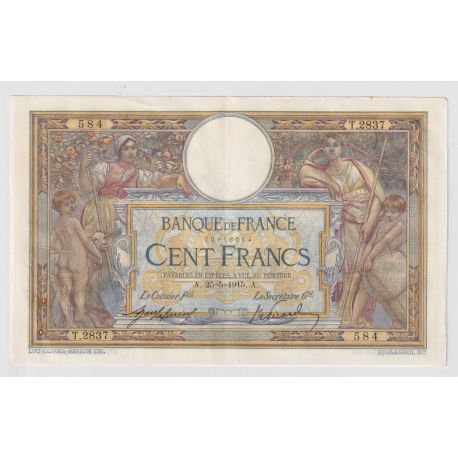 100 Francs Luc Olivier Merson - 25.05.1915 - TTB