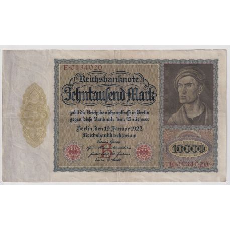 Allemagne - 10000 Marks 1922 - TTB