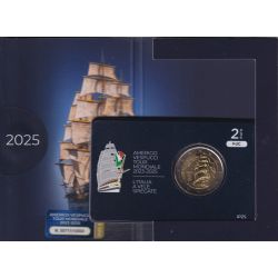 2€ Italie 2025 - Tour du monde du navire-école Amerigo Vespucci - Brillant Universel