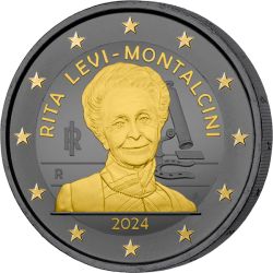 2€ Italie 2024- Rita Levi-Montalcini Lauréate du prix Nobel de médecine en 1986 - Finition Ruthénium