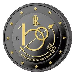 2€ Italie 2023 - 100 ans de l'armée de l'air italienne - Finition Ruthénium