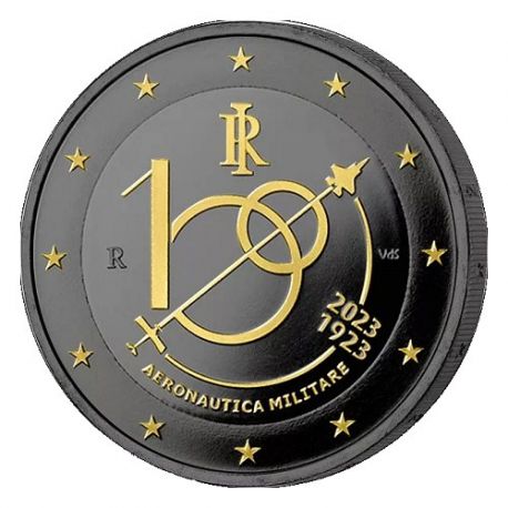 2€ Italie 2023 - 100 ans de l'armée de l'air italienne - Finition Ruthénium
