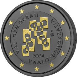 2€ Finlande 2024 - célébration des élections et la démocratie - Finition Ruthénium