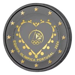 2€ Portugal 2024 - équipe olympique portugaise - Finition Ruthénium
