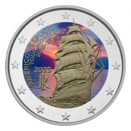 2€ Italie 2025 - Tour du monde du navire-école Amerigo Vespucci - couleur N°4